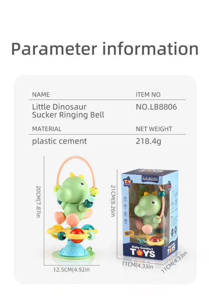 Animal Suction Activity Toy with Colorful Beads and Rattle Rings, Cartoon Tabletop Play Accessory for Supervised Reaching and Hands-On Exploration