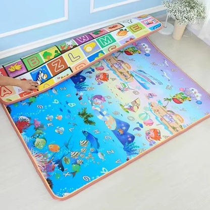 Double-Sided Baby Floor Mat with Animal and Scene Prints, Foldable Foam Crawling Rug in Five Size and Thickness Options for Supervised Play