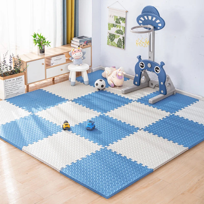 Interlocking Foam Play Mat Tiles for Kids, 1 cm Thick Textured Puzzle Floor Padding in 4, 8, 16 or 20 Pieces for Indoor Playrooms