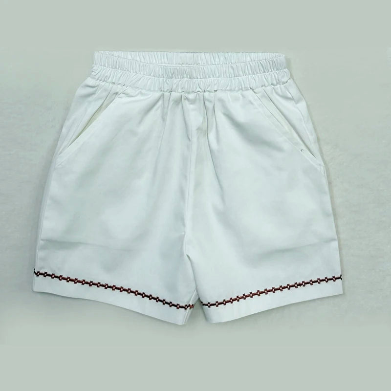 Matching Sibling Clothes with Classic Blue Trim, Shirts, Shorts, Overalls, Dresses and Cardigan Options for Baby Boys, Girls and Kids