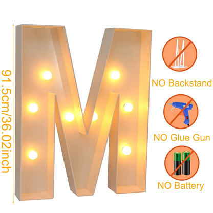 Giant Marquee Letter Frame Box, 91.5cm LED Light-Style Alphabet Display for DIY Names, Baby Showers, First Birthdays and Wedding Party Decor