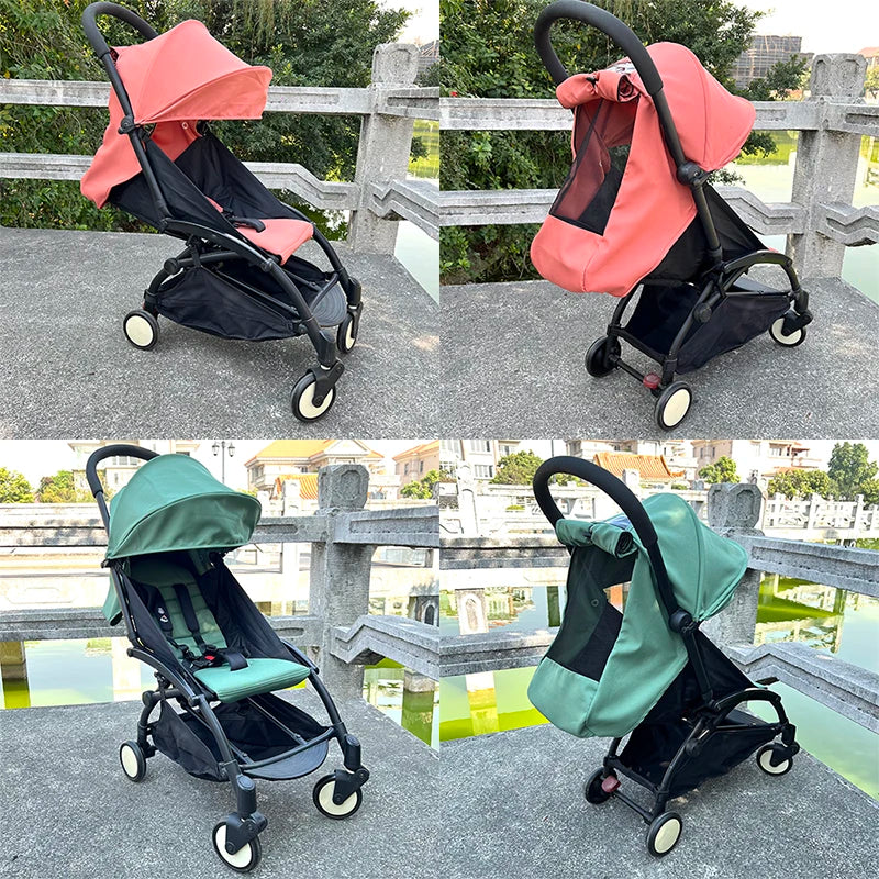 Stroller Canopy and Seat Cushion Kit with Mesh, Replacement Fabric Set Compatible with YOYO and YOYO+ for Everyday Outings, Multiple Colors