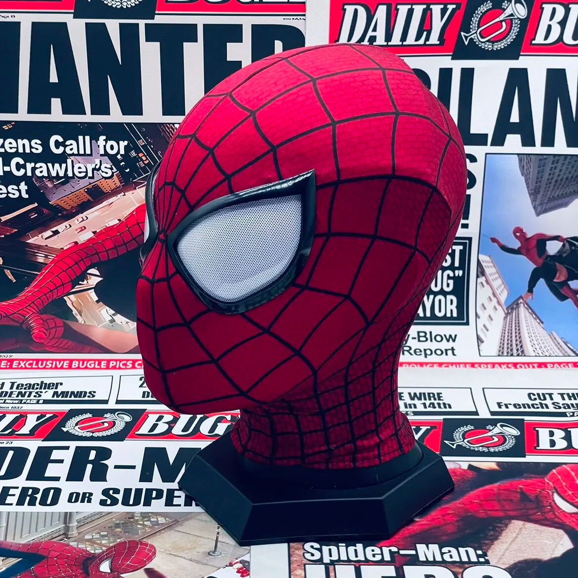Spider-Man Cosplay Mask, Handmade Garfield-Version Inspired Collectible for Costume Photos, Halloween Events and Superhero Fan Birthday Gifts