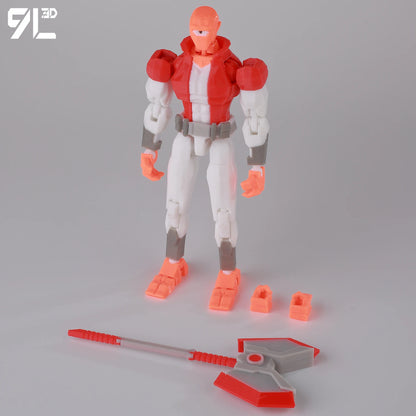Articulated Superhero Action Figure, 3D Printed PETG Collectible with 30+ Poseable Joints, Interchangeable Parts and Accessories for Display