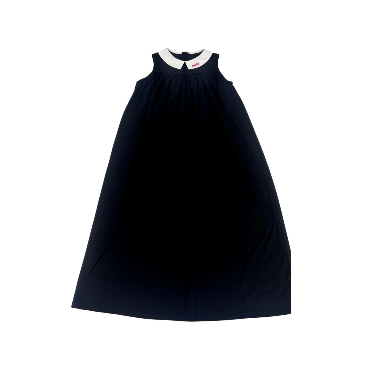Black and White Collar Kids Outfits, Girls Long Dress and Baby Clothing Set Options with Contrast Collar Detail and Cardigan for Sibling Photos