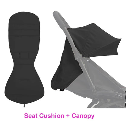 Stroller Canopy Fabric and Seat Cushion Set by COLU KID for Babyzen YOYO and YOYO2, Removable Washable Peach Skin Cloth in Five Color Options