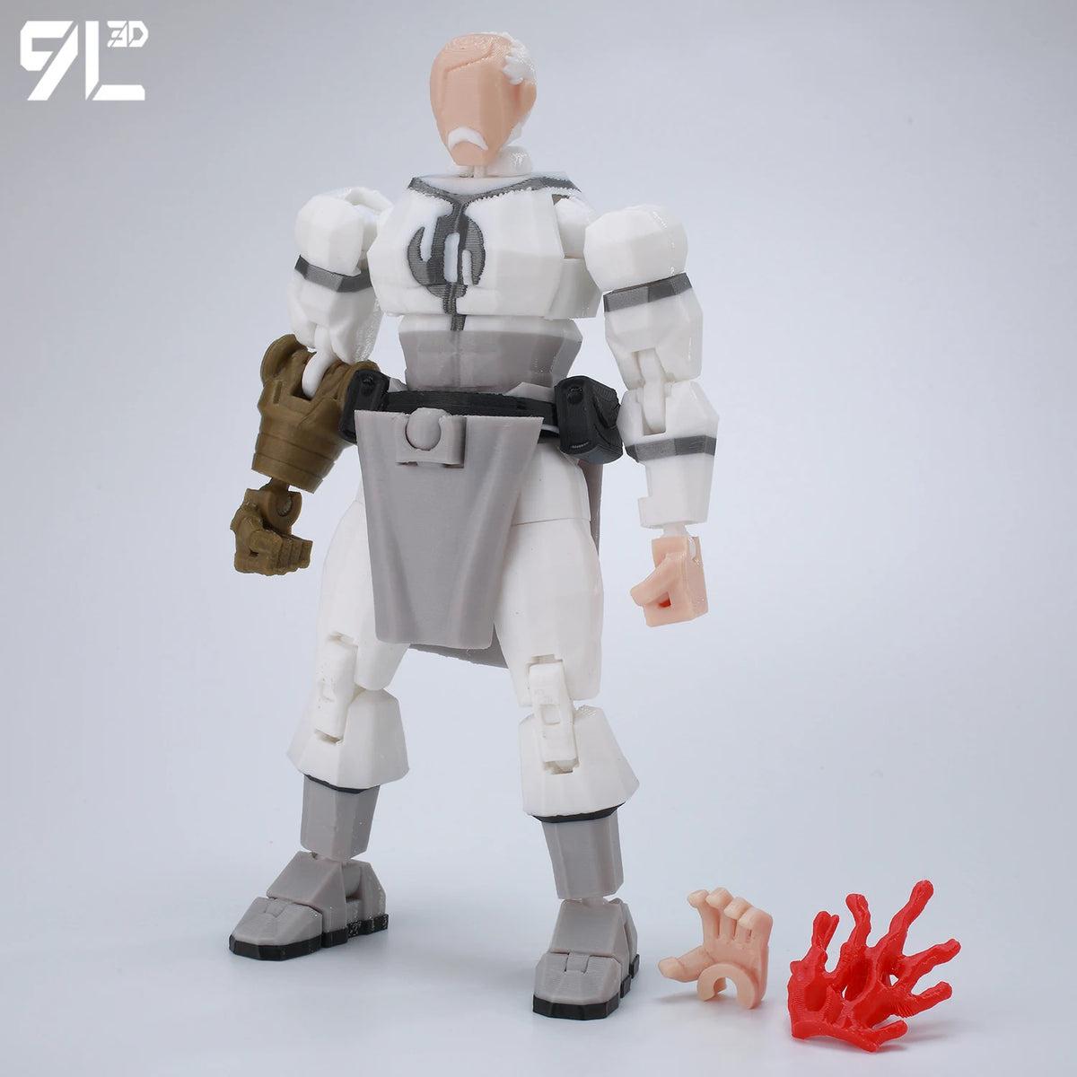 Articulated Superhero Action Figure, 3D Printed PETG Collectible with 30+ Poseable Joints, Interchangeable Parts and Accessories for Display