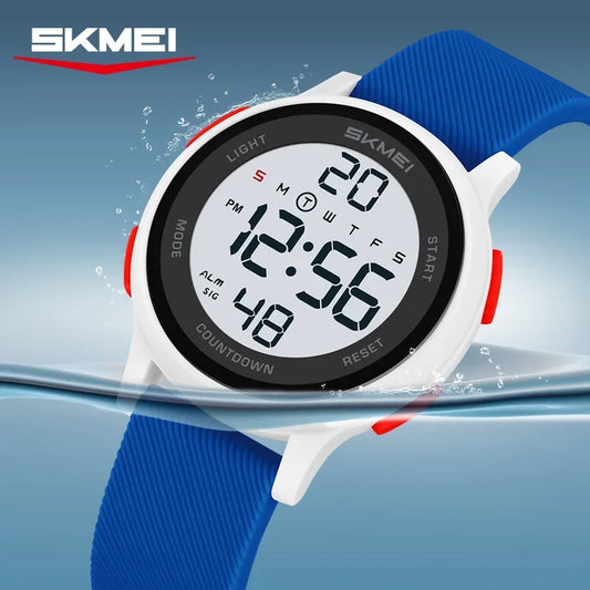 Children's Digital Watch SKMEI 2427 with Countdown Timer, Dual Time, Alarm and EL Backlight, Colorful Silicone Band for Boys and Girls
