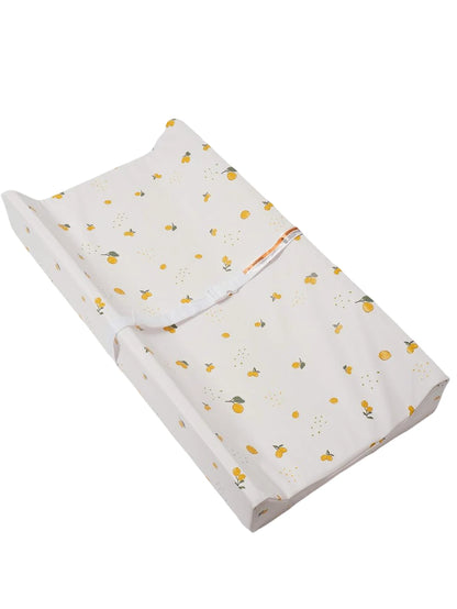 Diaper Changing Pad with Printed or Solid Color Designs, Contoured Sides and Buckle Strap, Wipeable Baby Mat for Dresser and Changing Table Care