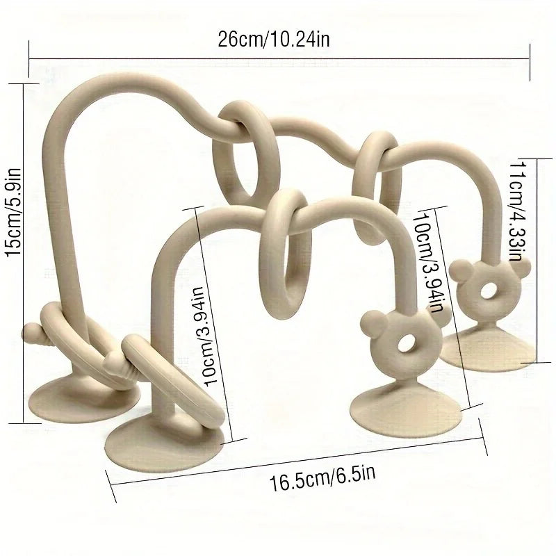 Suction Cup Ring Maze Toy with Silicone Curved Track for Supervised Baby Tabletop Play, Hands-On Sensory Exploration and Fine Motor Activities