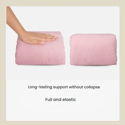 Nursing Arm Pillow for Breastfeeding, Plush Slip-On Feeding Cushion with Pink and Textured White Surfaces for Supervised Baby Feeding
