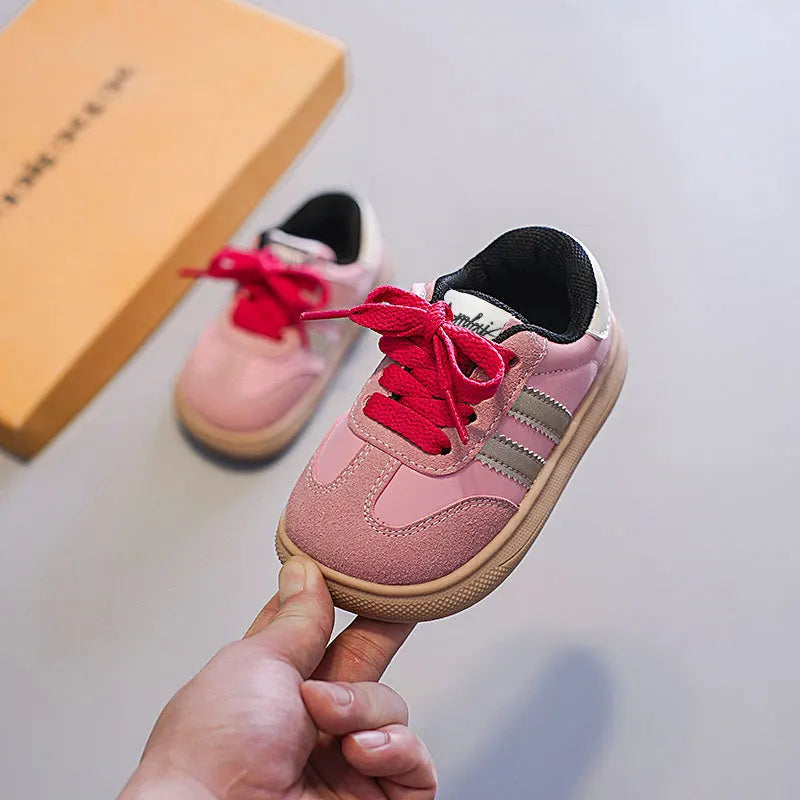Kids' German Trainer Sneakers with Soft Soles, Anti-Slip Low-Top Casual Shoes for Boys and Girls, Spring and Fall Everyday Wear