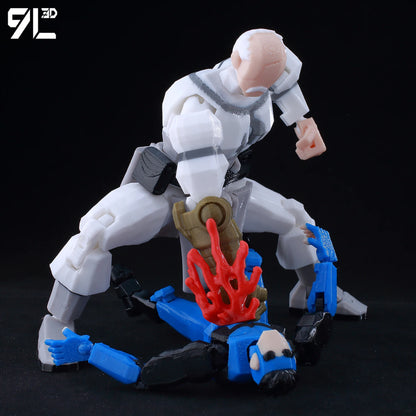Articulated Superhero Action Figure, 3D Printed PETG Collectible with 30+ Poseable Joints, Interchangeable Parts and Accessories for Display