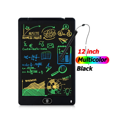 12-Inch LCD Handwriting Pad for Kids, Color Drawing Tablet and Portable Writing Board for Creative Doodles, Letter Practice and Learning Activities