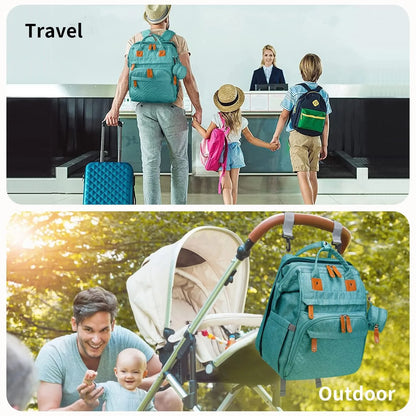 19-Pocket Diaper Backpack with Detachable Changing Station and USB Port, Baby Essentials Organizer with Pacifier Case for Moms and Dads