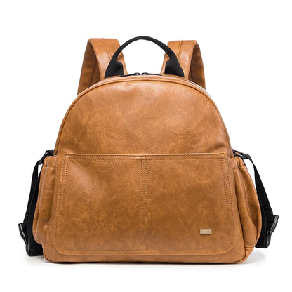 Nappy Changing Backpack by Soboba with Front Slip Pockets, Side Storage and Top Handle, Solid-Color Diaper Bag for Baby Essentials and Parent Outings