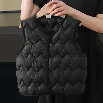 Quilted Toddler Vest with Snap-Front Closure, Solid Color Sleeveless Waistcoat for Boys and Girls in Sizes 2T–6T for Fall and Winter Layering