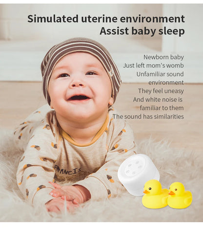 Color Light White Noise Machine with 7 Light Effects and 12 Sounds, 2000mAh Rechargeable Battery, Compact Sound Device for Nursery and Travel
