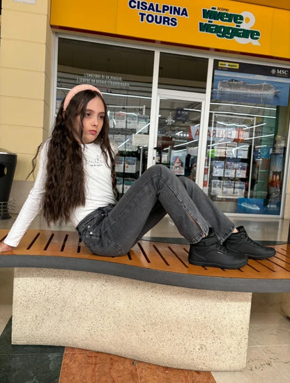 Winter Barefoot High-Top Shoes for Kids by HOBIBEAR, Wide Toe Box, Faux Fur Lining, Zero-Drop Rubber Sole and Adjustable Hook-and-Loop Strap