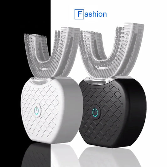 U-Shaped Rechargeable Toothbrush for Adults with Silicone Mouthpiece, Three Modes, 45-Second Timer and Included Charger for Daily Oral Care