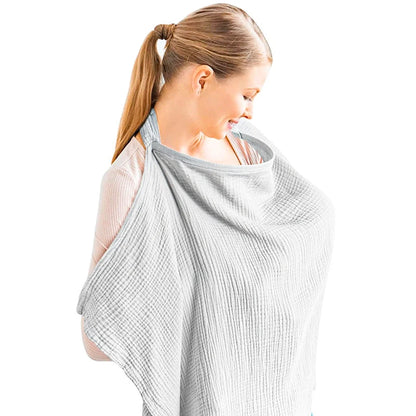 Cotton Muslin Breastfeeding Cover for Moms | Nursing Privacy Apron in Multiple Colors for Feeding Baby During Outings and Everyday Routines