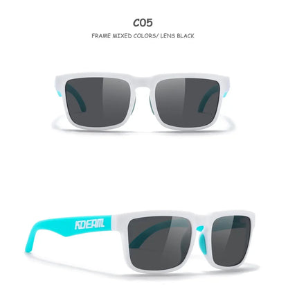 Kids Square Polarized Sunglasses by KDEAM, Lightweight TR90 Frames with Silicone Nose Pads for Boys and Girls Outdoor Play and Travel