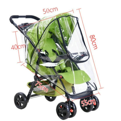 Transparent Stroller Rain Cover with PVC or Zippered EVA Options, Clear Pram Weather Shield with Ventilation Holes for Rainy-Day Family Outings