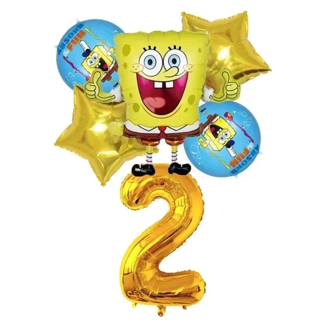 SpongeBob Birthday Party Supplies with Patrick Star, Disposable Plates, Cups, Balloons and Decoration Options for Kids Celebrations