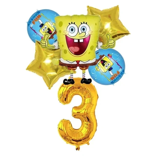 SpongeBob Birthday Party Supplies with Patrick Star, Disposable Plates, Cups, Balloons and Decoration Options for Kids Celebrations