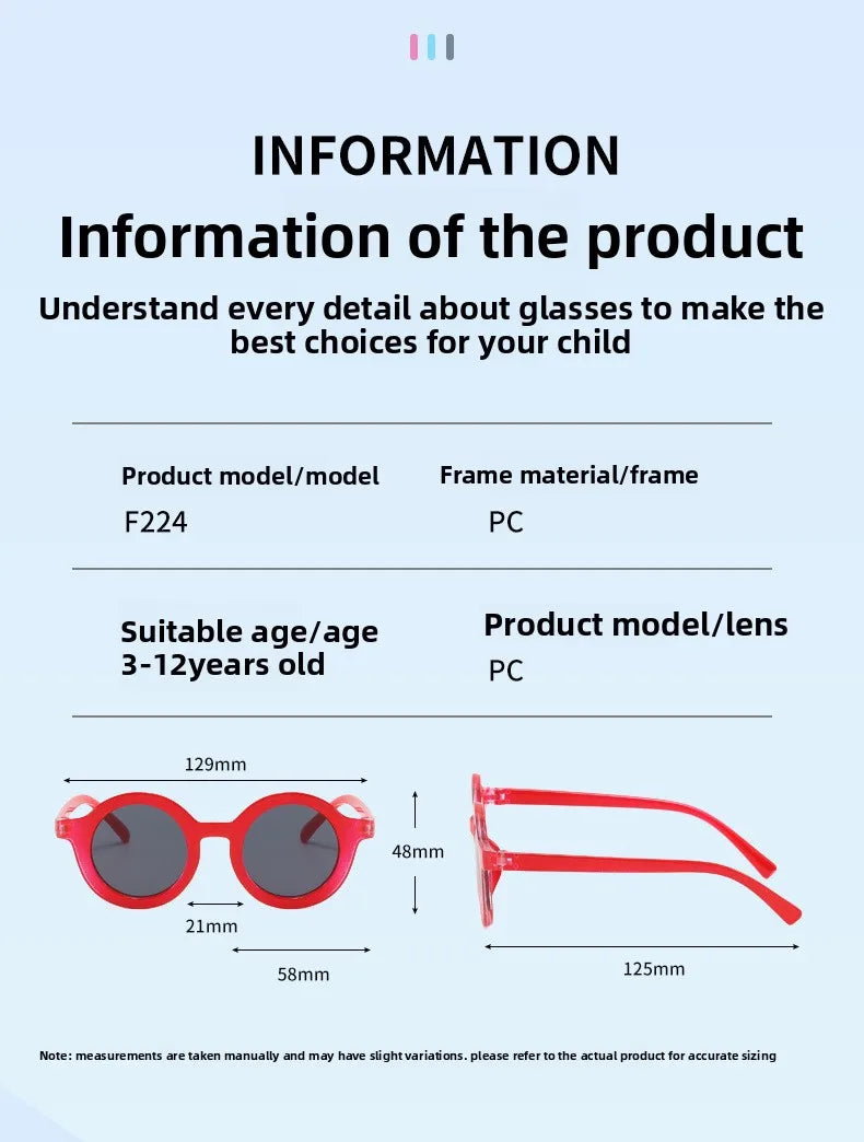 Kids Retro UV400 Sunglasses for Boys and Girls Ages 2-8, Colorful Fashion Shades in Assorted Frame Styles for Summer Outings and Family Photos