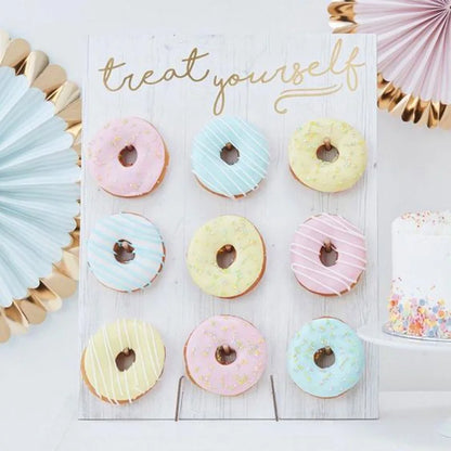 Donut Display Stand for Baby Shower Dessert Tables, Wooden Doughnut Holder for Wedding Receptions and Birthday Party Decorations