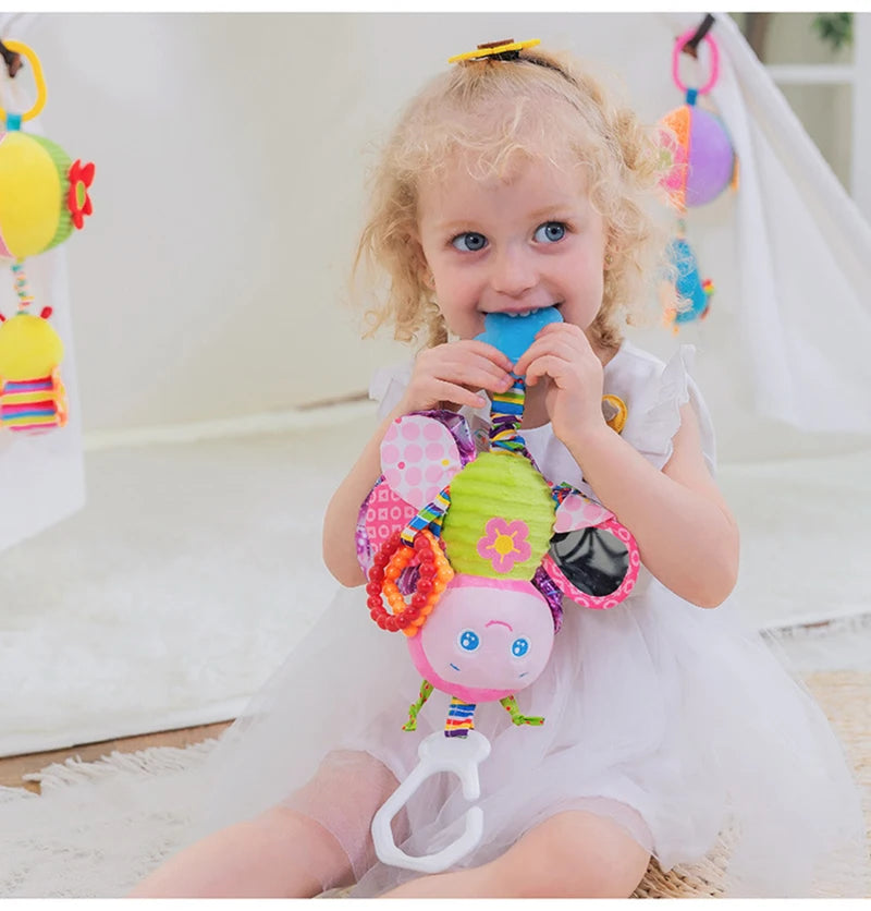 Taggy Animal Plush Rattle for Babies, Colorful Elephant, Monkey, Rabbit, Lion or Pig Soft Sensory Toy for Supervised Play and Baby Shower Gifts