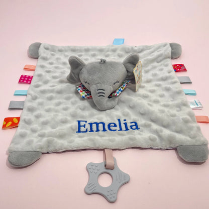 Embroidered Name Baby Blanket and Animal Comforter Options, Personalized Minky Bubble-Texture Keepsake with Single-Item and Two-Piece Gift Choices