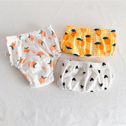 Toddler Potty Training Pants 3-Pack, 6-Layer Washable Cotton Learning Underwear with Elastic Waist and TPU Layer in 8–18 kg Size Options