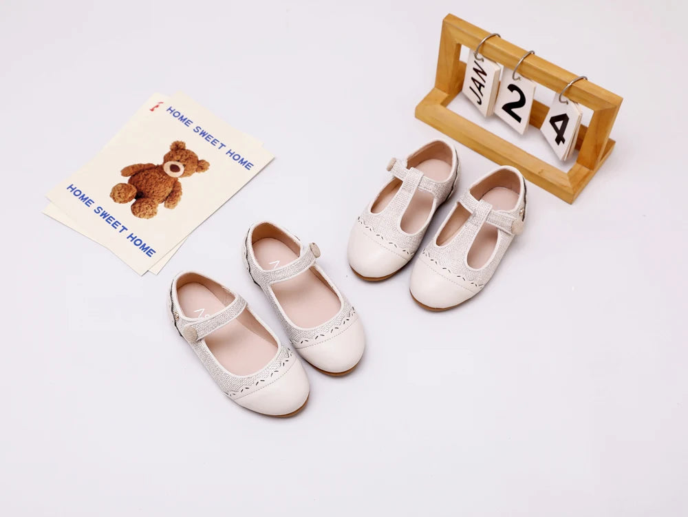Children Dress Flats in Classic Loafer and T-Strap Styles, Beige Occasion Shoes for Boys and Girls, Weddings, Parties and Family Photos