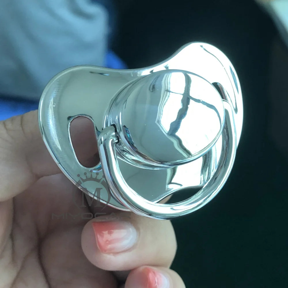 Metallic Baby Pacifier by MIYOCAR, Decorative Bling Dummy in P8 P9 P10 Styles with 0-6, 6-18 and 18-24 Month Size Options for Infants and Toddlers