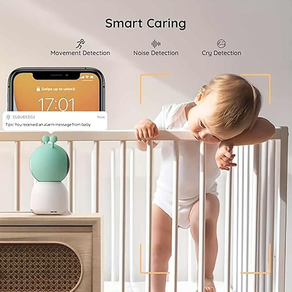 2K WiFi Baby Monitor with 5-Inch Screen and Camera, BOIFUN Nursery Video Monitor with Night Vision, Auto Tracking, Two-Way Audio and Smartphone App