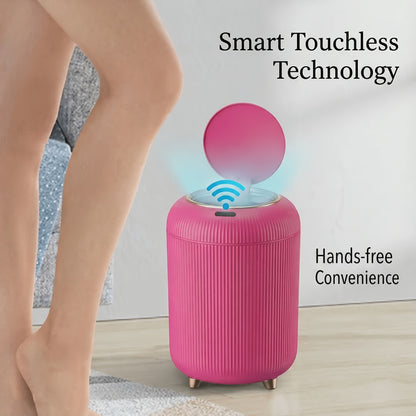 Automatic Touchless Trash Can with Sensor-Opening Lid and Odor-Containing Seal, Compact Waste Bin for Bathroom, Bedroom or Home Office