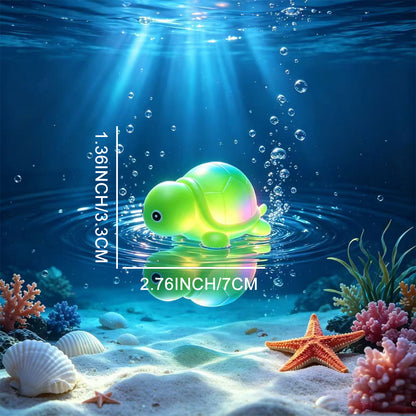 Light Up Sea Animal Bath Toys, 2-Piece No-Hole Floating Bathtub Toy Set with Colorful Glitter for Kids' Bath Time, Random Colors