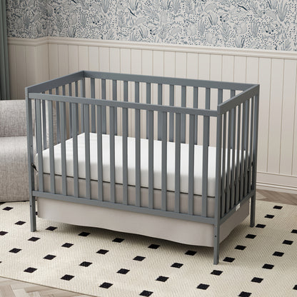 5-in-1 Convertible Crib by Goldzone, New Zealand Pine Wood Baby Crib with 4 Adjustable Mattress Heights, Toddler, Daybed and Full-Bed Options