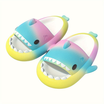 Girls Shark Slide Sandals with Gradient Colors | Lightweight EVA Summer Slippers for Poolside, Beach Days and Outdoor Play for Kids