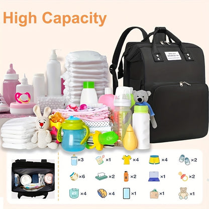 Expandable Baby Bed Diaper Backpack with Insulated Bottle Compartment, Multi-Pocket Large Capacity Changing Bag for Moms and Dads