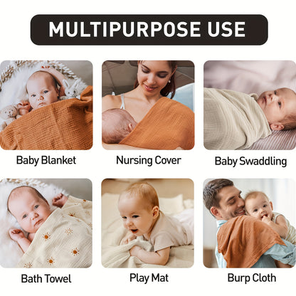 Swaddle Blankets for Newborns, 3-Pack Soft Breathable 38 x 40 Inch Receiving Blankets for Swaddling, Burp Cloth Use & Baby Shower Gifts