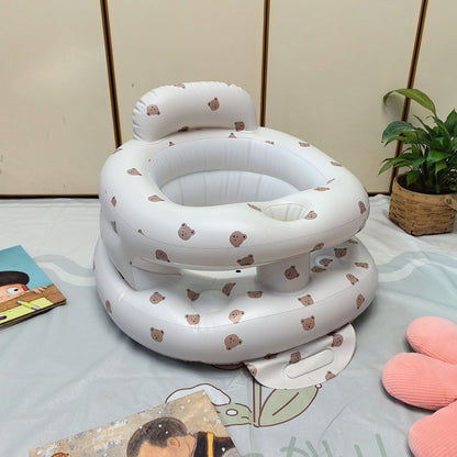 Inflatable Baby Sit-Up Chair Seat for Learning to Sit, Spine-Safe Infant Sitting Support Sofa, Portable Posture Training Gadget for Babies Practicing Independent Upright Sitting at Home