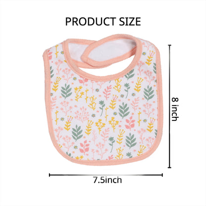 Double-Layer Cotton Baby Bibs 5-Pack with Cartoon Designs, Absorbent Adjustable Feeding Bib Set for Boys and Girls Ages 0–3 Years
