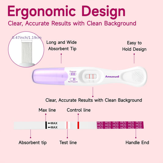 Home Pregnancy Test Kit with 2 Midstream Tests, 5 hCG Test Strips and Reusable Collapsible Urine Cup for Private At-Home Testing