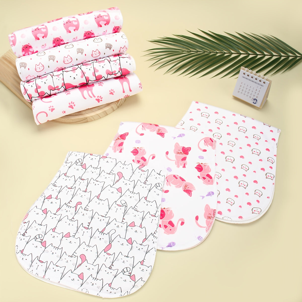 Baby Burp Cloths 10-Piece Set with Printed Style Options, Newborn Spit-Up Cloths and Washcloths for Boys and Girls, Everyday Feeding Essentials