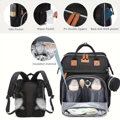 Gingham Diaper Backpack, Multifunctional Large Capacity Diaper Bag with Secure Zipper Closure – Classic Pattern Nappy Backpack for Casual Outings, Errands & Everyday Adventures, Baby Shower Gift