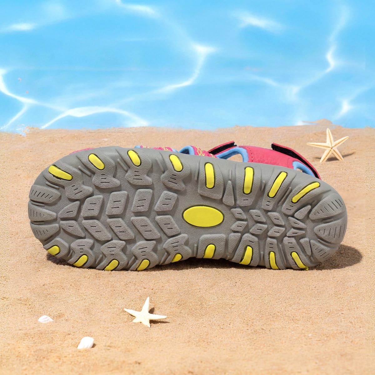 Closed Toe Kids Sport Sandals with Adjustable Straps, Breathable Water-Friendly Hiking and Beach Shoes for Toddlers, Little Kids and Big Kids
