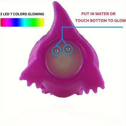 Light-Up Dinosaur Bath Toys 6-Pack, Water-Activated No-Hole Dinosaur Figures in Random Colors for Supervised Bathtub and Water Play